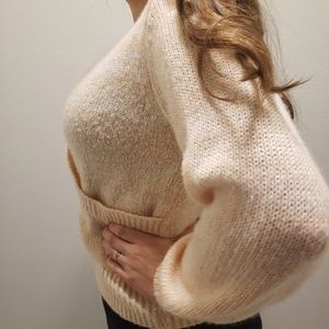 Pink faux wrap sweater